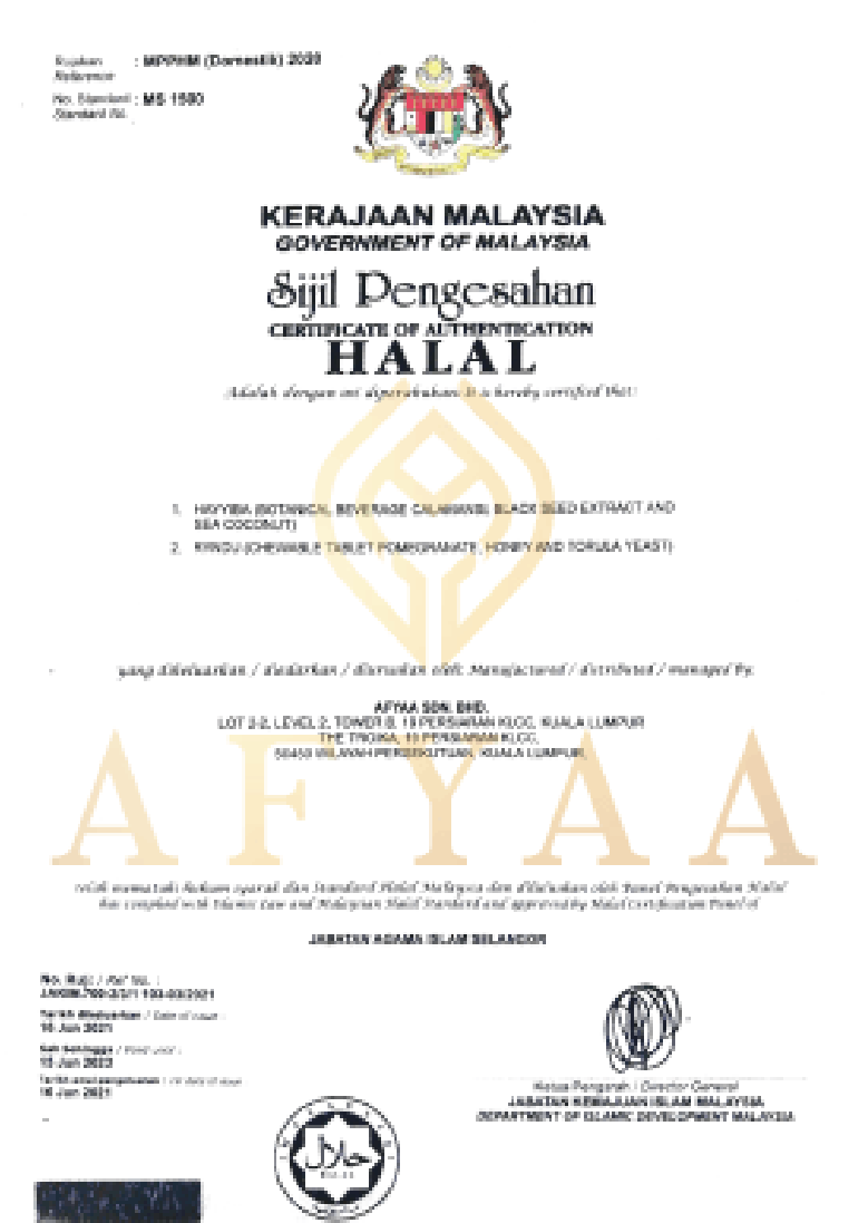 Afyaa Hayyiba certificate 4
